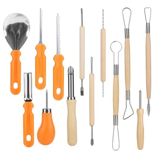 13Pcs Halloween Pumpkin Carving Kit Stainless Steel Carving Kit Pumpkin Sculpting Cutting Kit Halloween Decorative Tools image