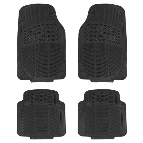 4Pcs Automotive Floor Mats Front and Rear PVC Rubber Floor Mats Heavy Duty Drive Vehicle Car Mats with Trimmable Design Fit Most Cars SUVs Trucks image