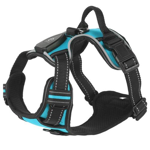 Light Up Dog Harness Rechargeable LED Dog Harness No Pull Lighted Dog Vest with Handle for Small/Medium/Large Dogs image