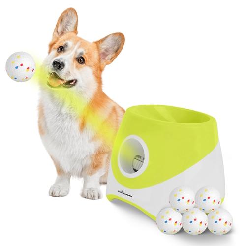Automatic Dog Ball Launcher Rechargeable Interactive Pet Ball Thrower for Small Medium Dogs Interactive Dog Fetch Toy with 3 Adjustable Distance Setti image