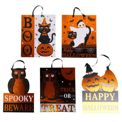 Wall Plaque Halloween Mdf 5ast Vintage Retro Theme W/foil Hotstamp/label image