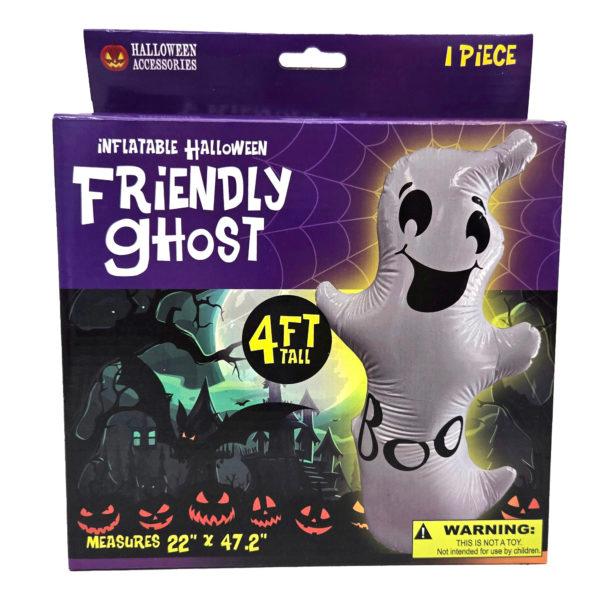 4' Friendly Halloween Ghost Inflatable Indoor And Outdoor Decor image