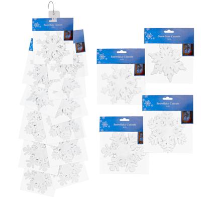 Snowflake Felt Cutouts W/adhesive 14pc 4 Asst Shapes/ 3 Sizes On 12pc Merch Strip image