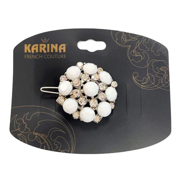 Karina French Couture Large Circular Jewel Designed Hair Clip image