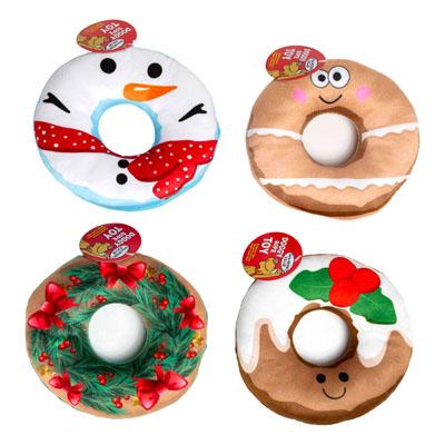 Dog Toy Christmas Plush Wreath 4 Assorted Design In Pdq #p32594 image