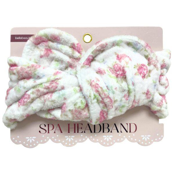 Bella Beauty Adjustable Wrap Spa Headband In Light Pink Peony Floral image