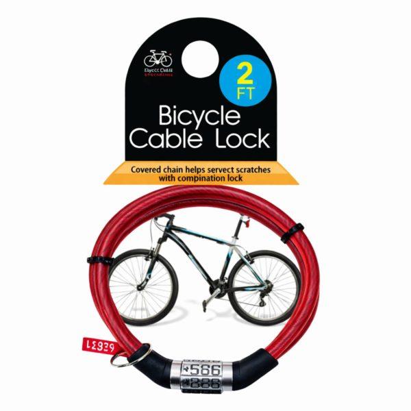 Thin 2 Ft. Bicycle Lock With Code In Assorted Colors image