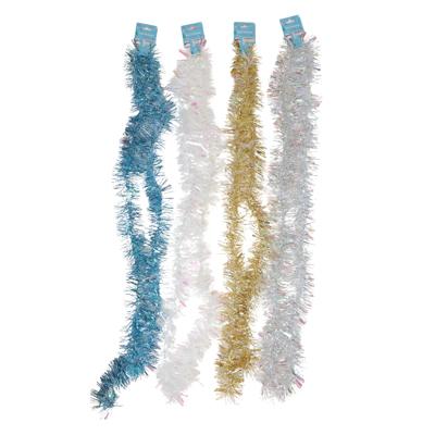 Garland Tinsel 6.5ft Irdescent 4ast White/blue/silver/gold 2 Ply/3.3in Tip Width Xm Hdr image