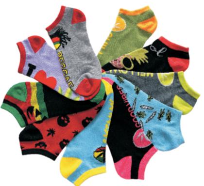 Women's No Show Novelty Socks - Marijuana Print - 10-Pair Packs - Size 9-11 image