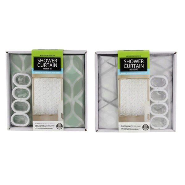 Shower Curtain And Hook Set image