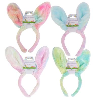 Bunny Ear Headband Soft Plush Ast Pastel Tie-dye Look Colors Easter /hdr image