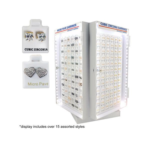 Cubic Zirconia / Micro Pave Earrings Light Up Display image
