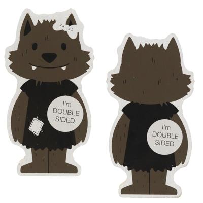 Tabletop Art 3x6x1 Girl Werewolf Reversible (4.00)