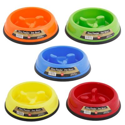Pet Bowl Slow Feed 7.9 X 2 Round Non-skid 5 Colors120g image
