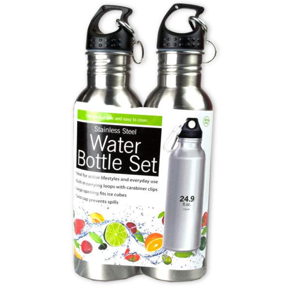 24 Oz. Stainless Steel Sports Bottle Set image