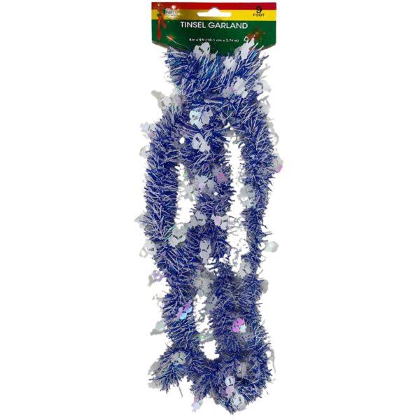 Tinsel Garland In Blue And Silver Sheer image