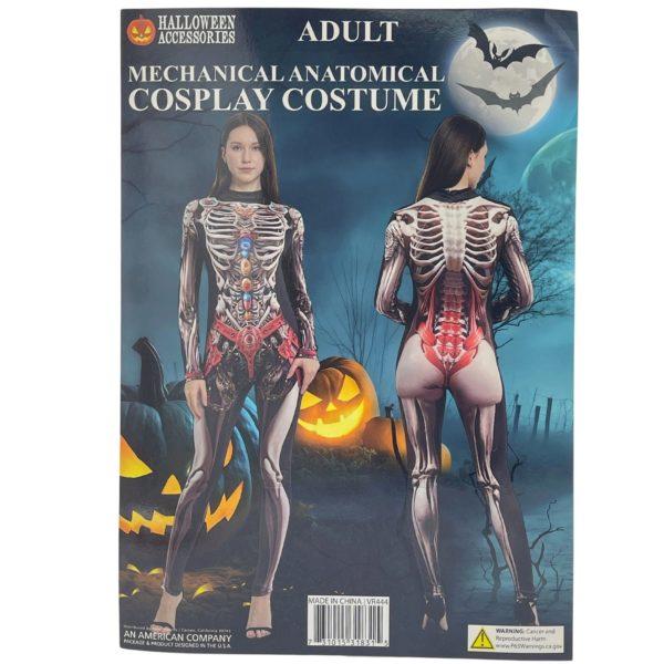 Women's Mechanical Anatomical Print Skeleton Bodysuit Halloween Costume image