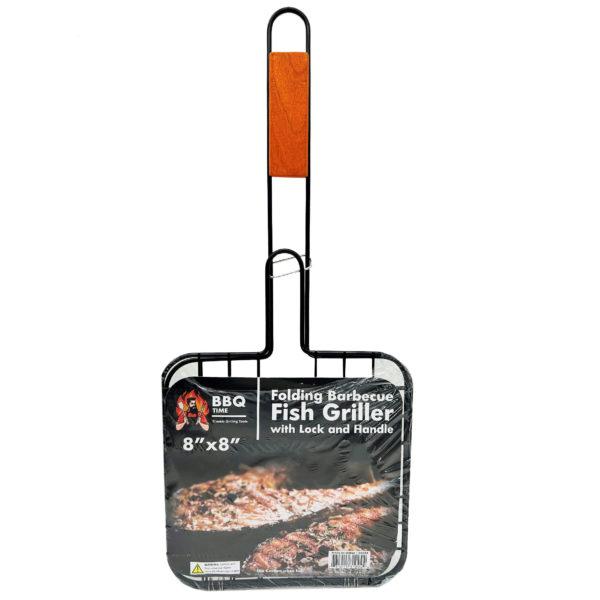 Folding Barbecue Fish Griller With Lock And Handle image