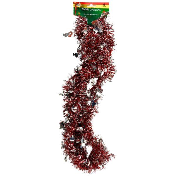 Tinsel Garland In Silver And Red Sheer image