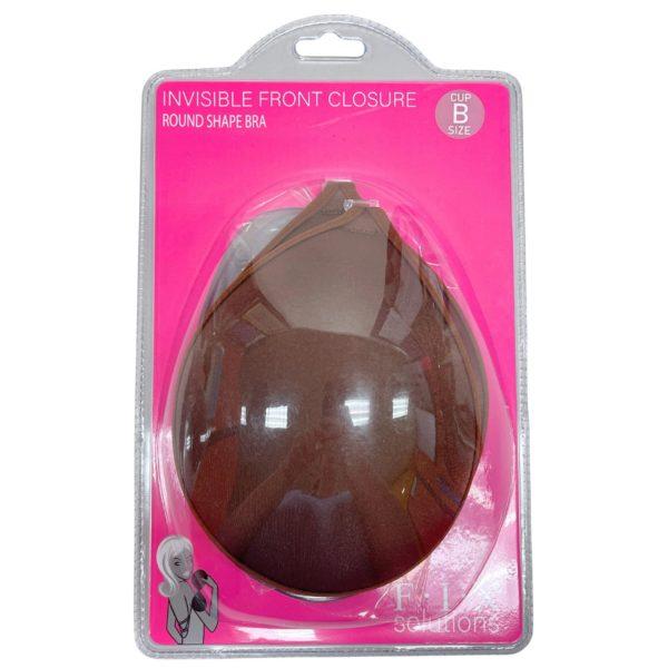 Round Shaped Invisible Adhesive Bra In Coffee Color In Assorted Cup Sizes image