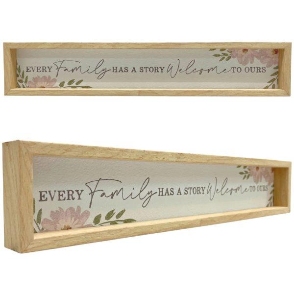 3x16" Natural Mdf Art Box Family Welcome Home Décor image