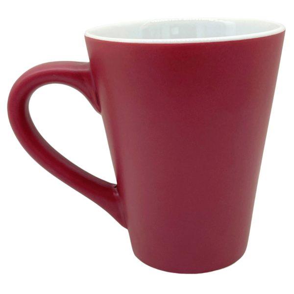 14oz Medium Maroon Ceramic Cafe Mug With White Interior image