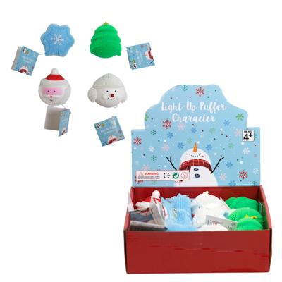 Puff Christmas Character Lite-up Squeeze Stocking Stuffer 2x12pc Pdq Tree/santa/snoman/snowflake Xm Hngtg image