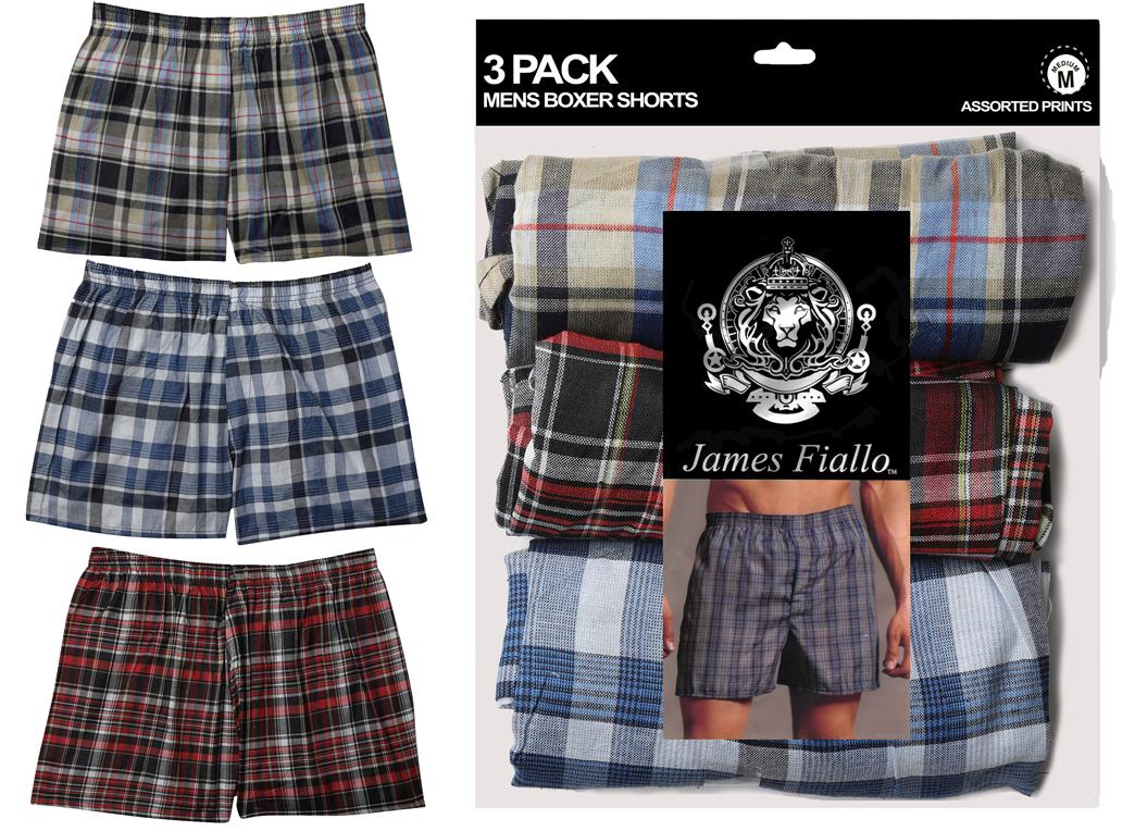 Men's Boxers - Plaid Prints - 3-Packs - Sizes Small-XL image