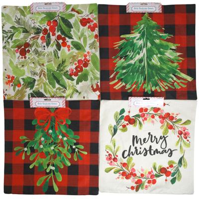 Pillow Cover Christmas 17.75in 4ast Patterns Xmas Header image