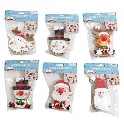 Ornament Wood 6ast Christmas Characters W/liteup Noses Batt Included Xm/pbh image
