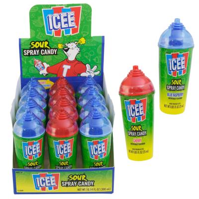 Icee Sour Candy Spray .85 Oz Cherry + Blue Raspberry 12pc Counter Display image
