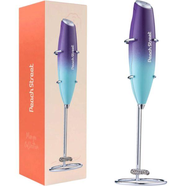 Peach Street Milk Frother With Stand In Northern Lights image