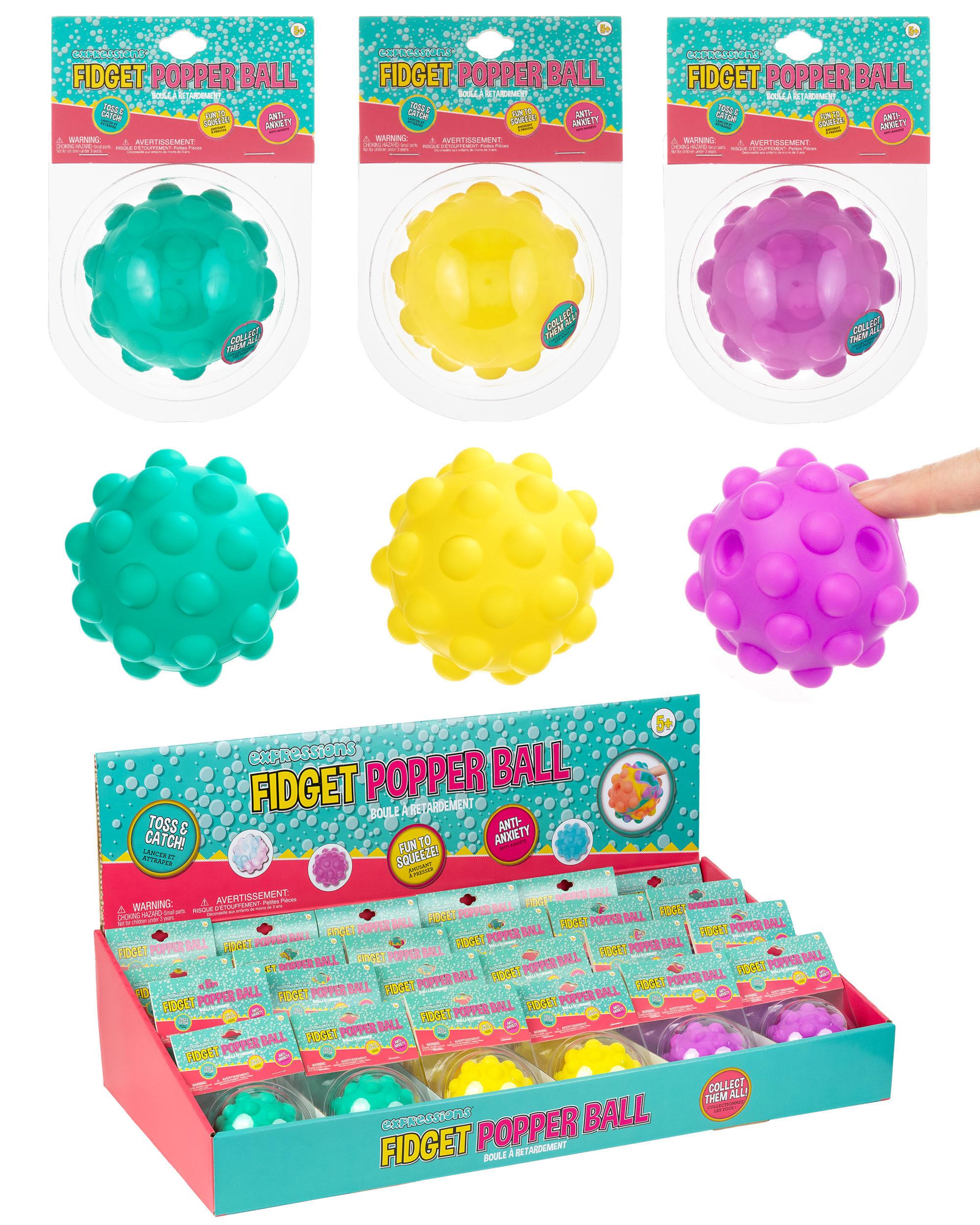 Toss & Catch Fidget Popper Ball w/ Counter Display - Assorted Colors image