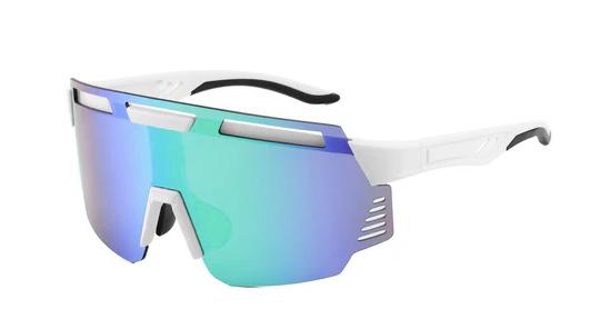 Unisex Deluxe Sports Ombre Sunglasses w/ White Frames image