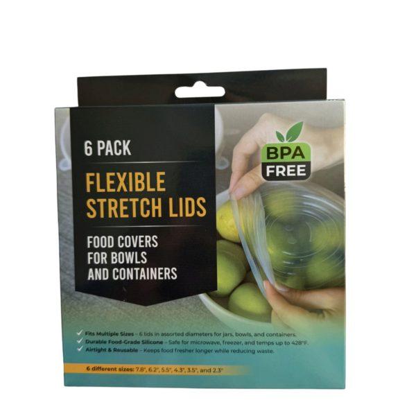 6 Pack Reusable Silicone Stretch Lids Flexible Food Covers For Bowls And Containers image