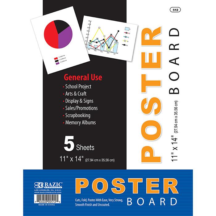 11" X 14" White Poster Board (5/Pack) image