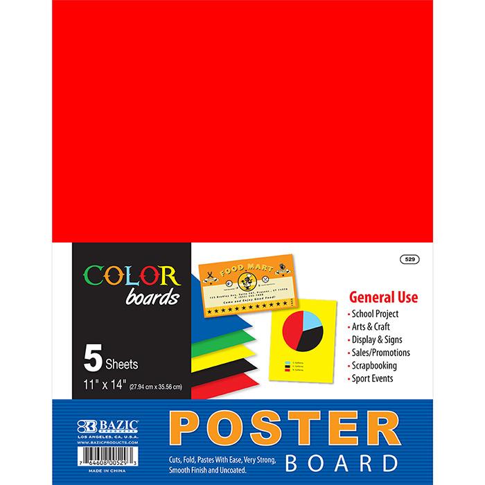11" X 14" Multi Color Poster Board (5/Pack) image