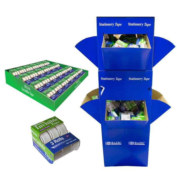 3/4" X 250" Invisible Tape (3/Pack) w/ Floor Display image