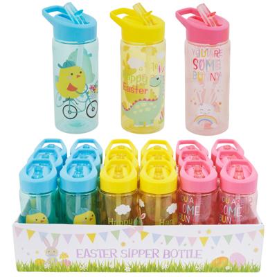 Sipper Bottle W/straw Easter 16oz 3ast Prints/upc Label/18pc Pdq image