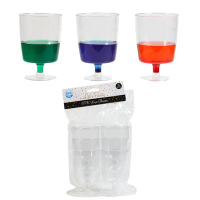 Wine Glass Plastic 6pk 7 Oz (207ml) 2.55 X 3.93in H Party Pbh image
