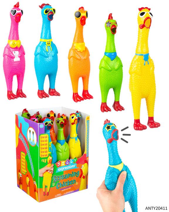Screaming Rubber Chickens w/ Retail Display - 12-Pack image