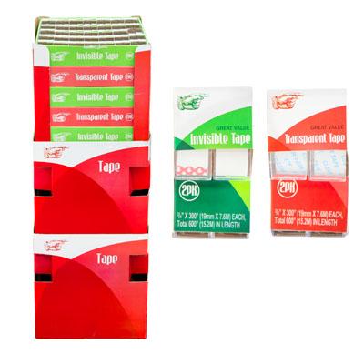 Tape Display 2pk 210pc .75x300in 105pc Ea Trans & Invis Setup Instructions Included image