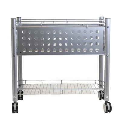 Mobile File Cart W/open Top Metal Matte Gray 28.25x13.75x27.38 Brown Box image