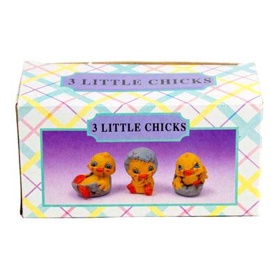 Figurines Ceramic Chicks 3 In Color Box image