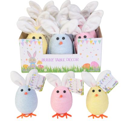 String Wrap Egg Bunny Ear'd Chick 3 Asst 6.5in H X 2.75 Dia In 12pc Pdq image
