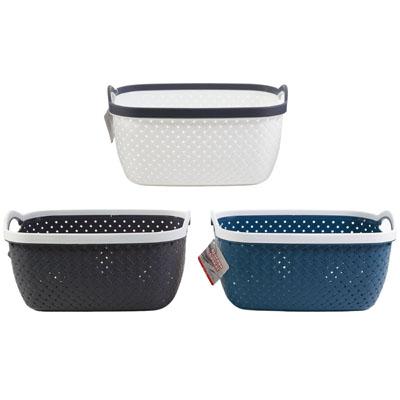 Storage Basket Rect W/handle 10.2 X 7.3 X 5.3in 3ast Colors image