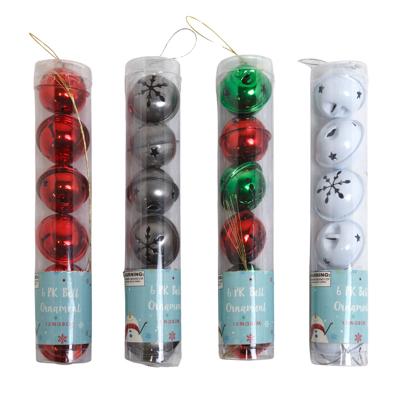 Ornament 6pk Bell Ornaments 1.5in 4ast Colors In Pvc Tube/xmas Label image