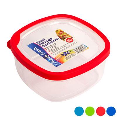 Food Storage Container 71 Oz Sq W/rubber Edge On Lid 4 Col #bw0137 image