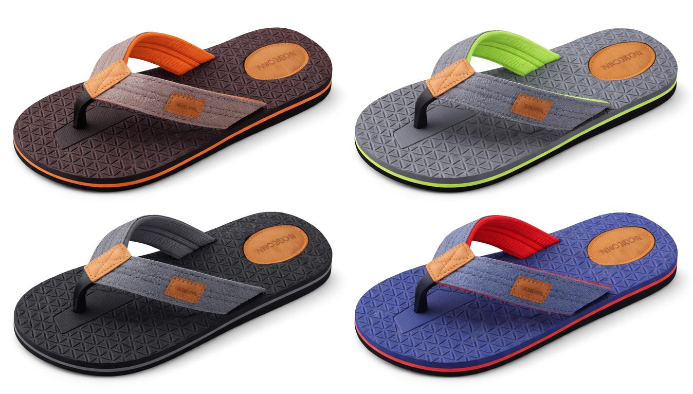 Men's Thong Sport Sandals w/ Fabric Straps & Contrast Trim image