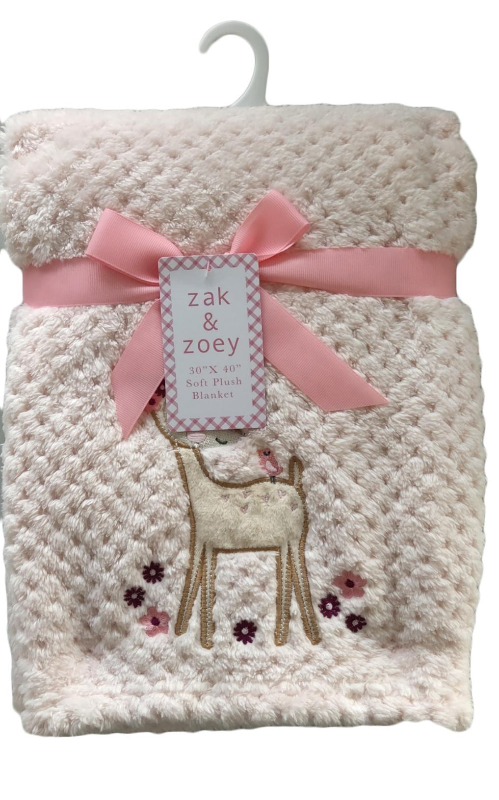 30" x 40" Embroidered Applique Baby Blankets - Deer Print image